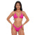 Conjunto de biquíni top cortininha calcinha asa delta fio dental Pink
