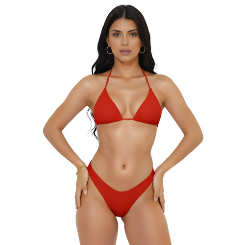 Conjunto de biquíni top cortininha calcinha asa delta fio dental 