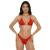 Conjunto de biquíni top cortininha calcinha asa delta fio dental Vermelho