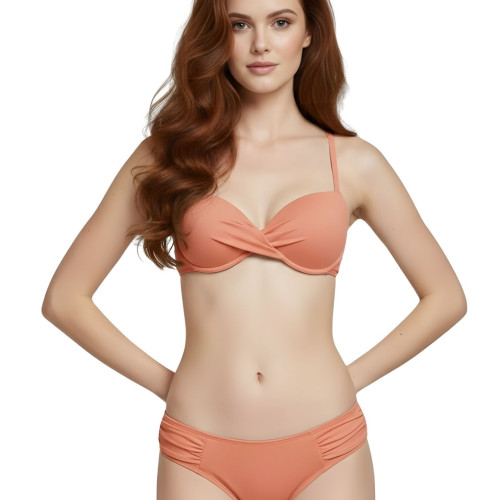 Biquini Conjunto Top Meia Taça Calcinha Plus Franzida