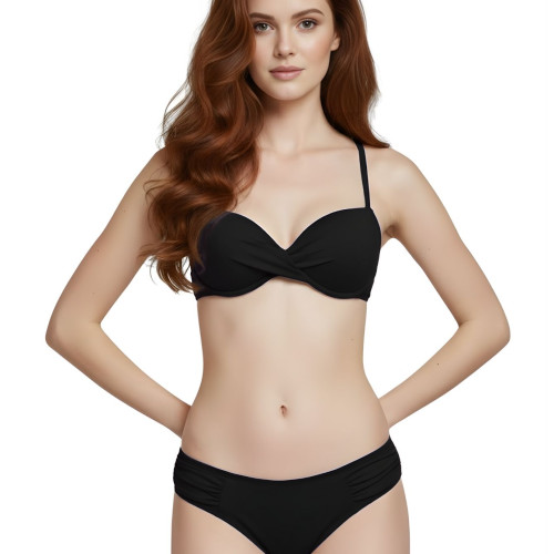 Biquini Conjunto Top Meia Taça Calcinha Plus Franzida