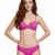 Biquini Conjunto Top Meia Taça Calcinha Plus Franzida Rosa