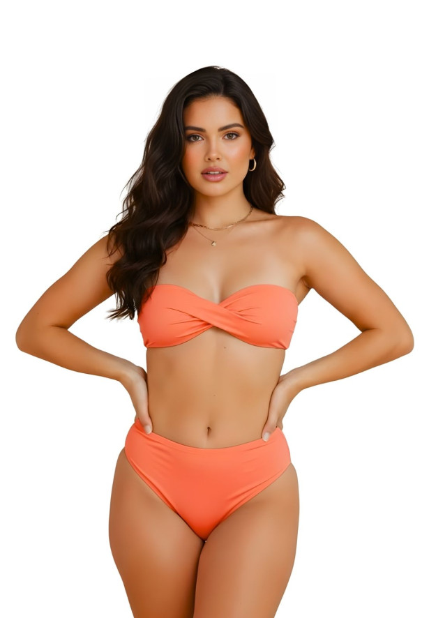 Biquíni Conjunto Top Tomara que Caia com Bojo e Calcinha Hot Pants