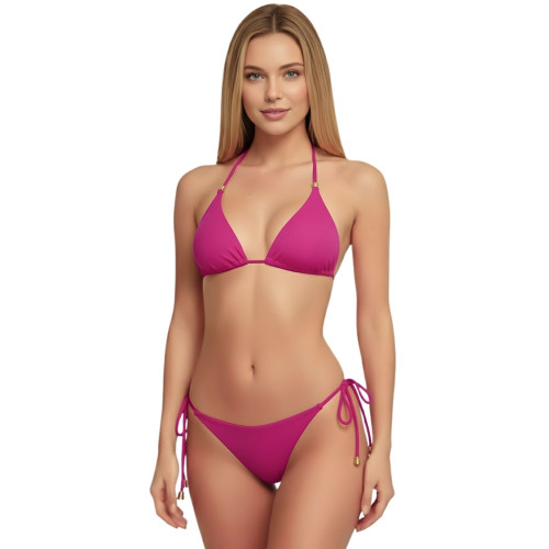 Top Cortininha Bojo Fixo com Ponteiras e Calcinha Fio Dental