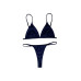 Biquíni Conjunto Tanga Fio Dental com Ajuste + Top Triângulo com Fecho Biquíni Conjunto Tanga Fio Dental com Ajuste + Top Triângulo com Fecho