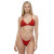 Biquíni Conjunto Tanga Fio Dental com Ajuste + Top Triângulo com Fecho  Vermelho