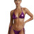 Biquini Conjunto Cortininha Calcinha Fio Dental De Amarrar Metalico Roxo