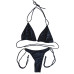 Biquíni Cortininha Preto com Argolas e Laterais Ajustáveis Biquíni Cortininha Preto com Argolas e Laterais Ajustáveis