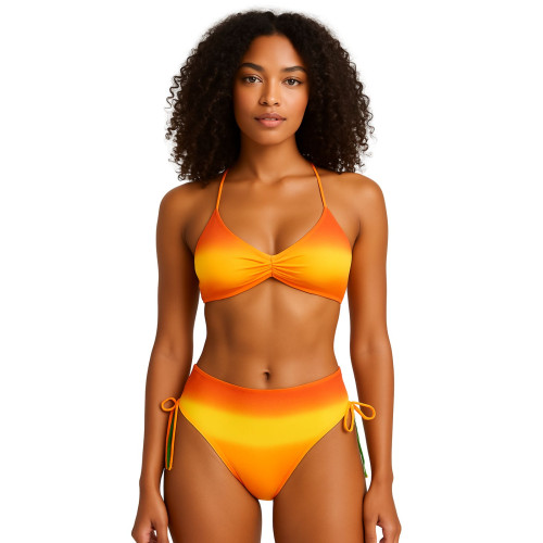 Conjunto Biquíni Top Bojo Laço e Calcinha Sunquíni Túnel Tie Dye