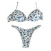 Biquíni Asa Delta com Bojo Meia Taça Estampa Azul Borboletas Biquíni Asa Delta com Bojo Meia Taça Estampa Azul Borboletas
