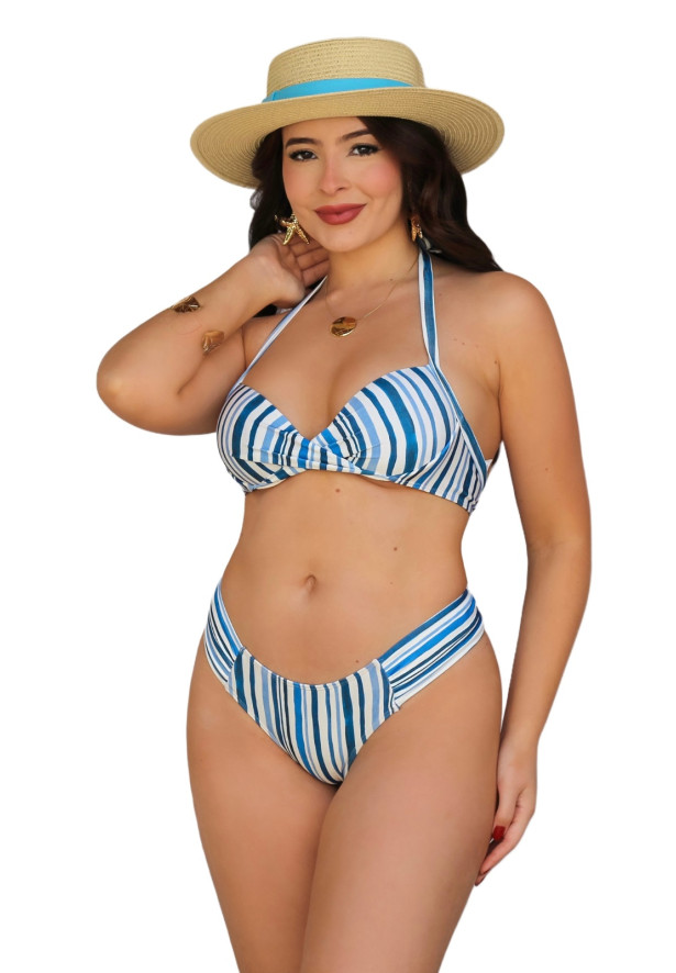 Conjunto top cruzado calcinha plus size