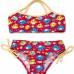 Biquíni Infantil Feminino Estampado Calcinha com ajustes e top Cruzado – Moda Praia Menina Verão