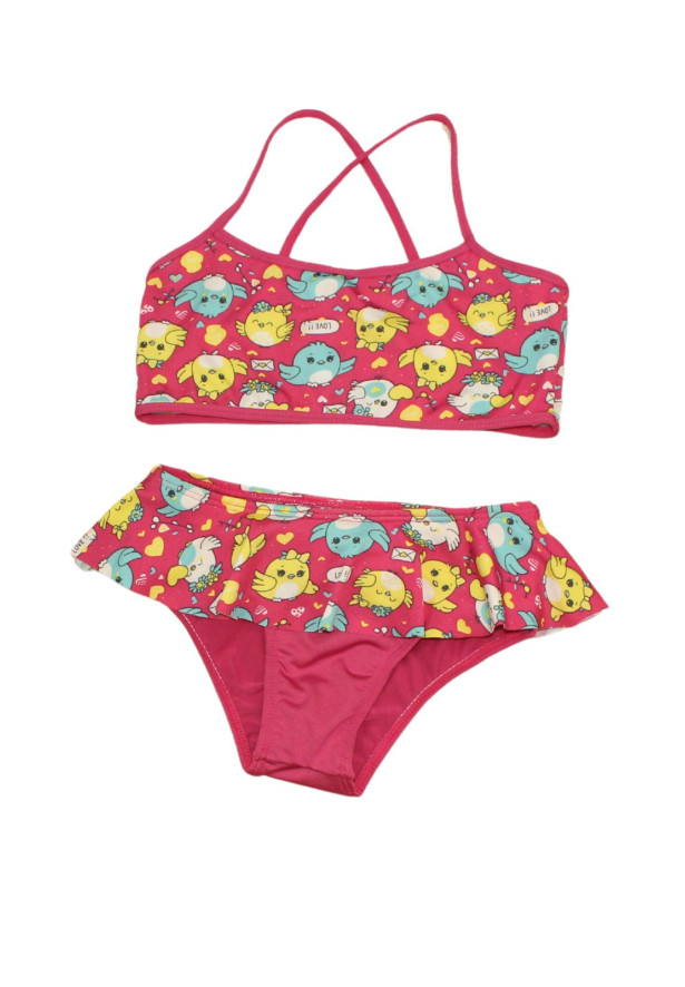 Conjunto Biquini Infantil Menina estampado com Babado na Calcinha – Conforto e Estilo para os Dias de Sol