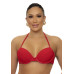 Top bojo aro v + calcinha de amarrar fio dental canelado vermelho
