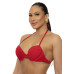 Top bojo aro v + calcinha de amarrar fio dental canelado vermelho