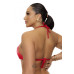 Top bojo aro v + calcinha de amarrar fio dental canelado vermelho
