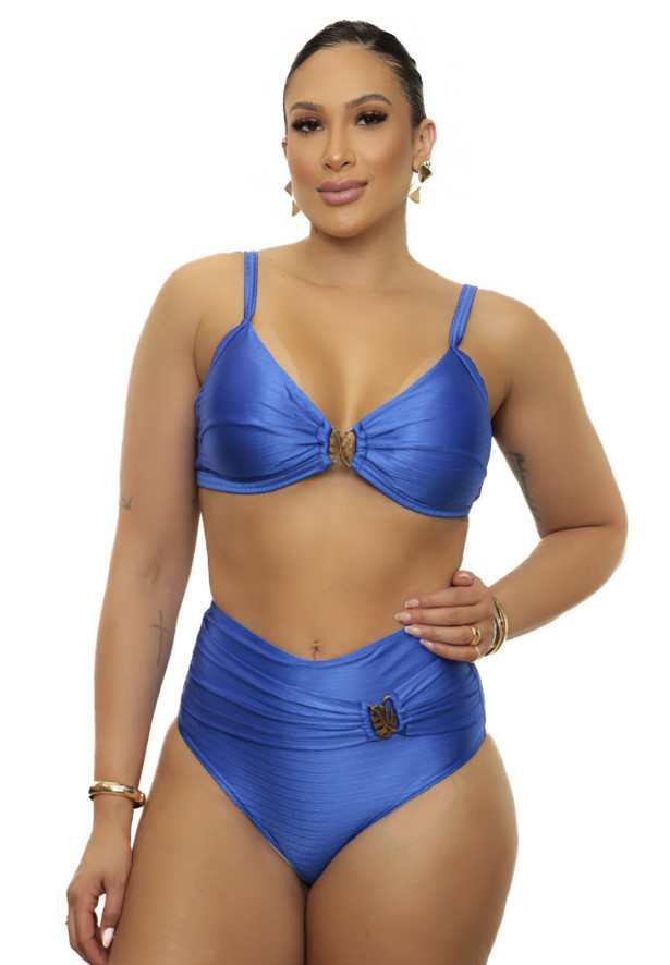 Top lift + calcinha hot pants marrakech azul