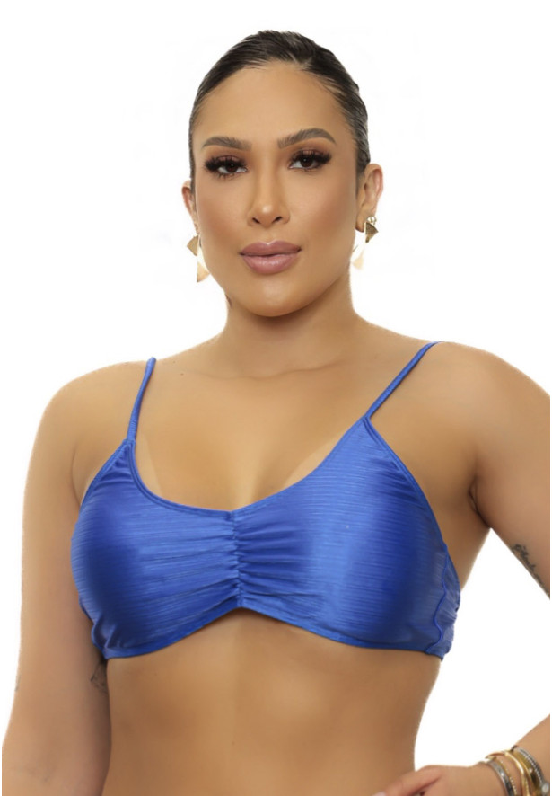 Top com regulagem estampa marrakech azul