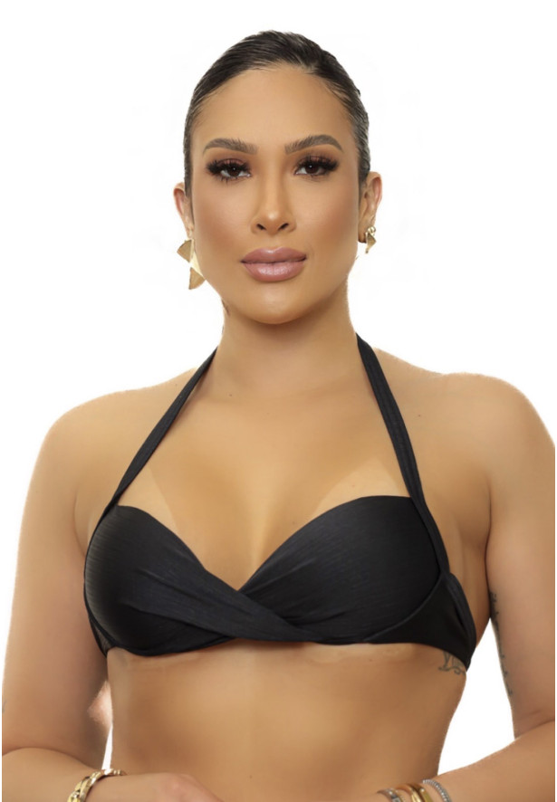 Top bojo cruzado estampa marrakech preto