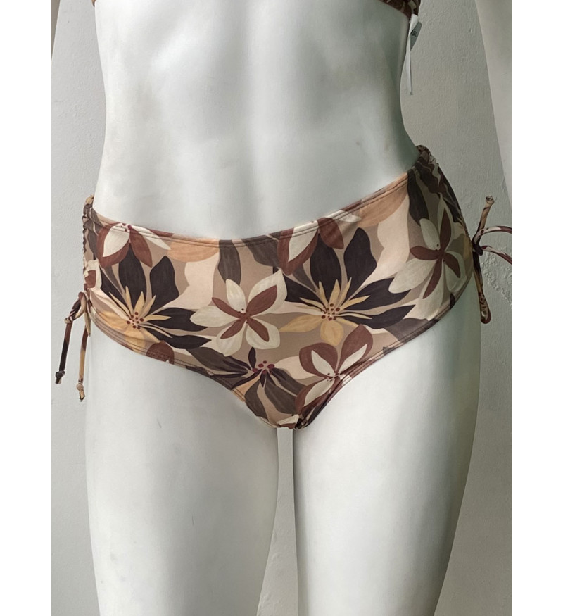 Calcinha sunquini flor marrom